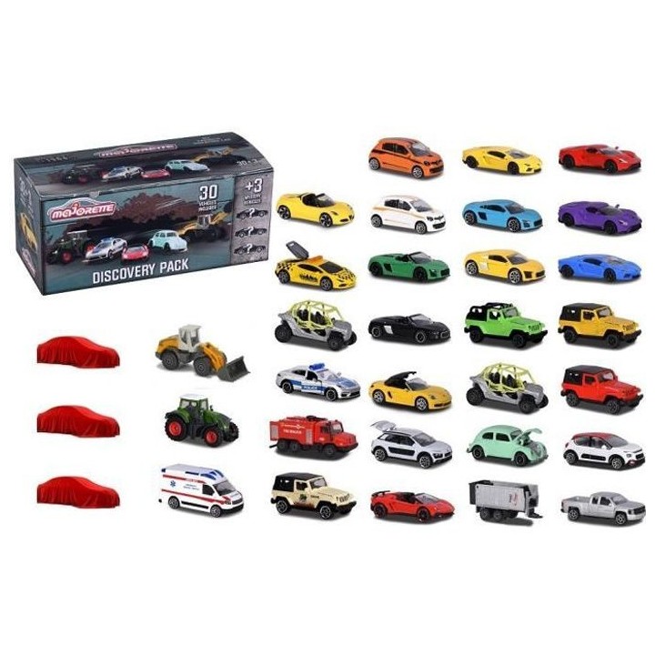 MAJORETTE Set 30 + 3 Véhicules Decouverte