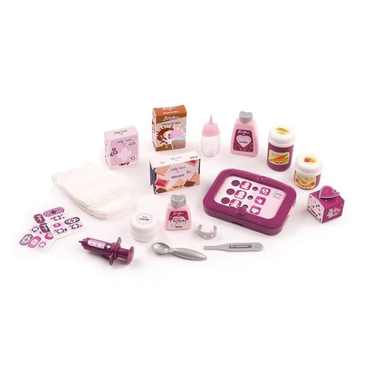 SMOBY Baby Nurse Nursery Electronique + Poupon Pipi - 24 Accessoires