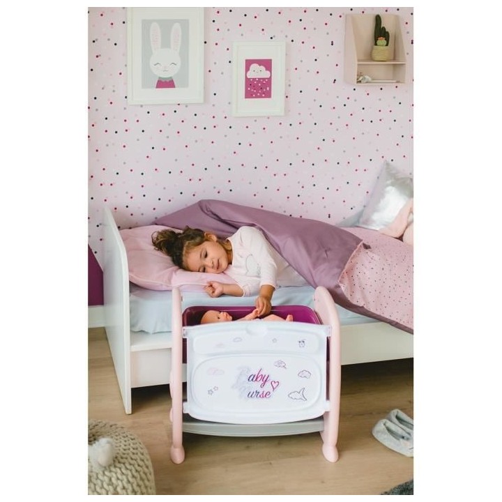 SMOBY Baby Nurse Cododo 2 en 1 - 14 Accessoires + Poupon Pipi