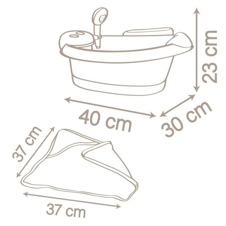 Smoby Baby Nurse poussette pour poupon jusqu'a 42cm (non inclus)- des