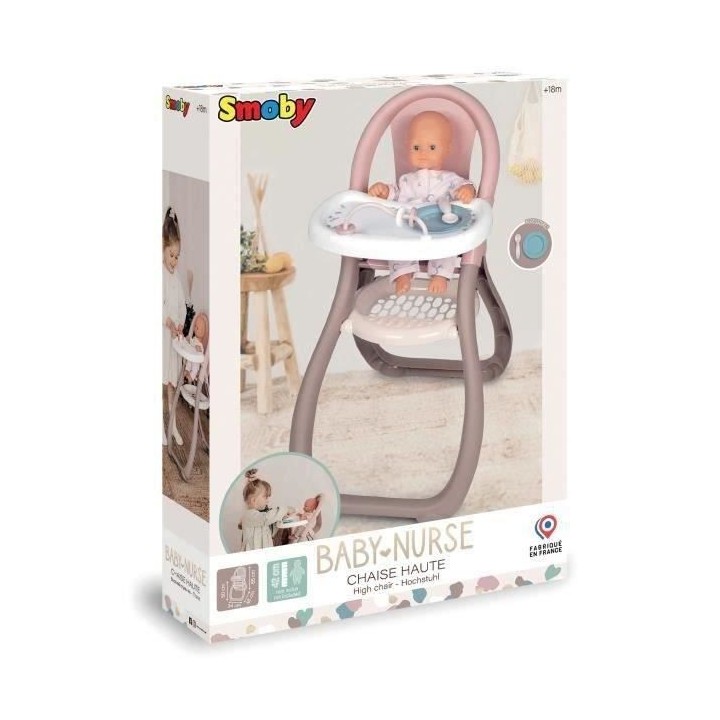 Smoby Baby Nurse landau calin pour poupon jusqu'a 42cm (non inclus)- d