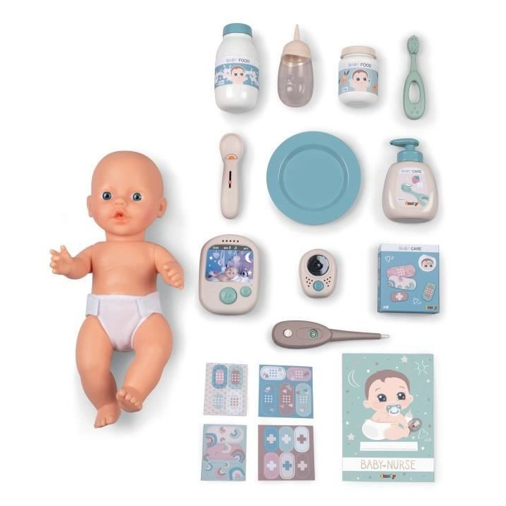 Smoby Baby Nurse chaise haute pour poupon jusqu'a 42cm (non inclus) -