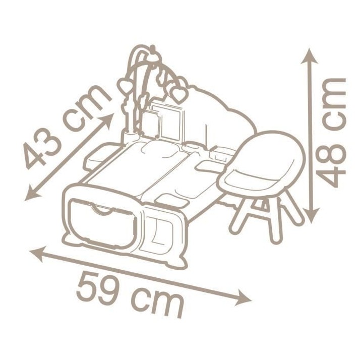 Smoby Baby Nurse chaise haute pour poupon jusqu'a 42cm (non inclus) -