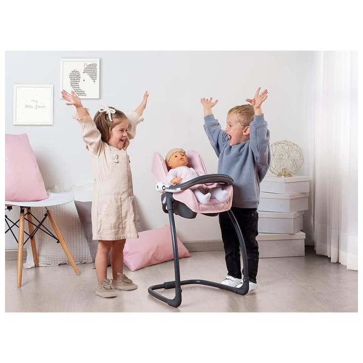 Smoby - Bébé Confort - Siege + Chaise Haute 3 en 1 - Pour Poupons et
