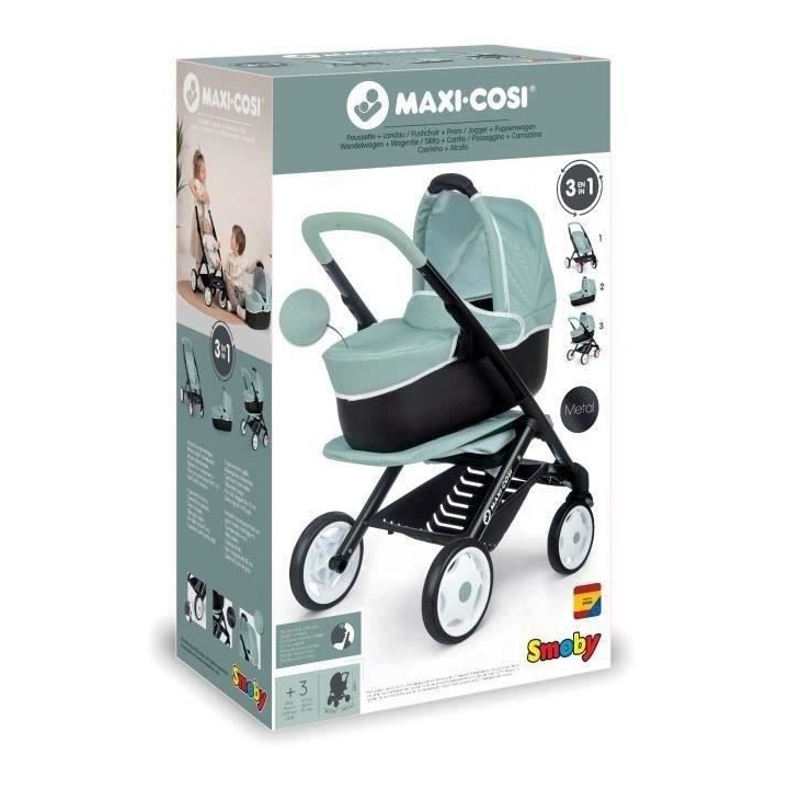 Smoby Baby Nurse grande maison des bébés avec 3 espaces distincts :