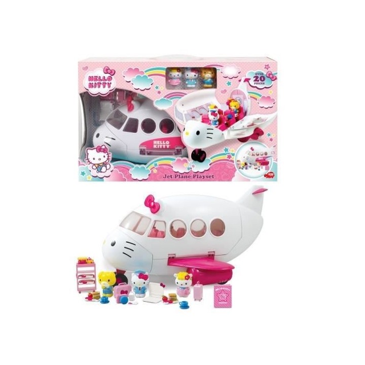 HELLO KITTY Playset Avion avec 3 Figurines et Accessoires