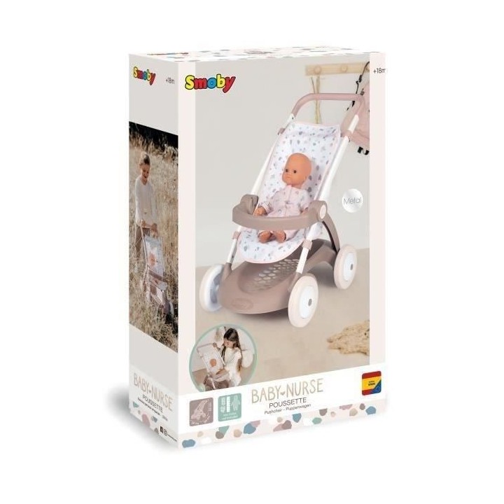 Smoby maxi-cosi poussette jumeaux sauge - poupons non inclus- des 3 an
