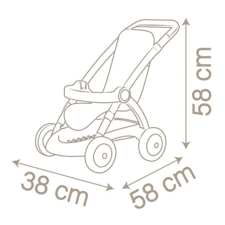 Smoby maxi-cosi poussette jumeaux sauge - poupons non inclus- des 3 an