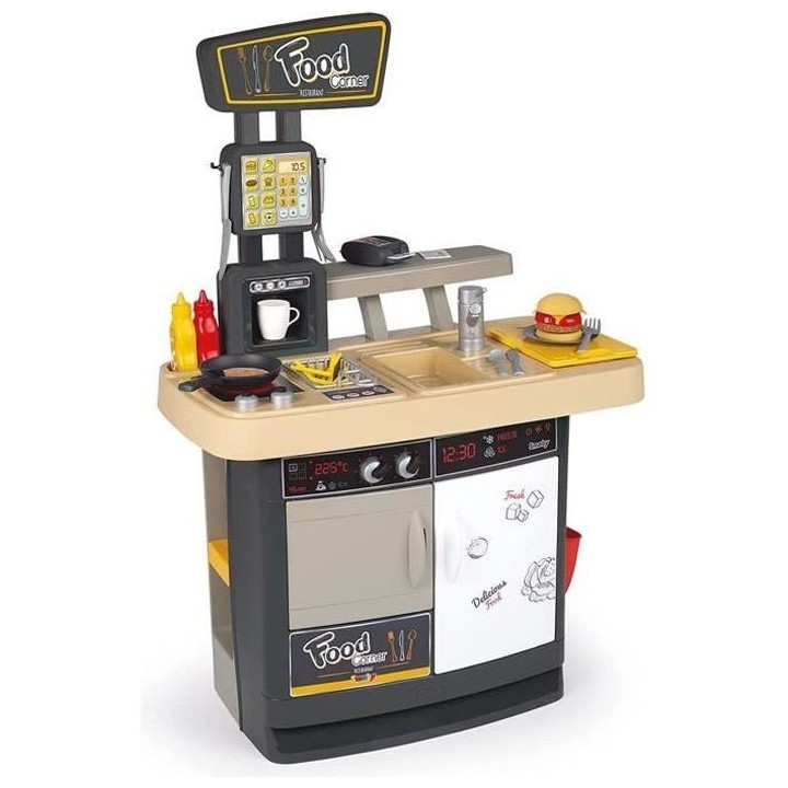 Smoby - Food Corner Restaurant - Cuisine Resto avec Lecteur CB - 29 Ac