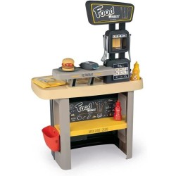 Smoby - Food Corner Restaurant - Cuisine Resto avec Lecteur CB - 29 Accessoires - Jouet d'Imitation pour Enfant