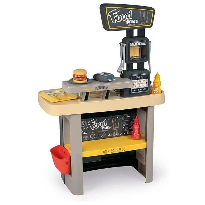 Smoby - Food Corner Restaurant - Cuisine Resto avec Lecteur CB - 29 Ac