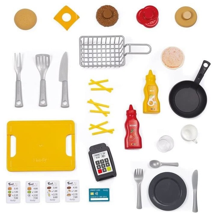 Smoby - Food Corner Restaurant - Cuisine Resto avec Lecteur CB - 29 Ac