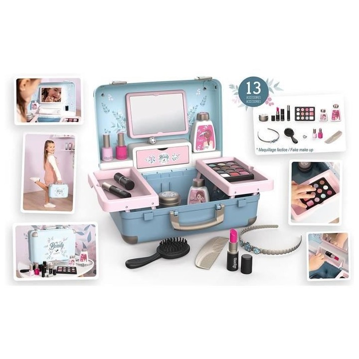 Smoby - My Beauty Vanity - Valise Beauté pour Enfant - Coiffure + Ong