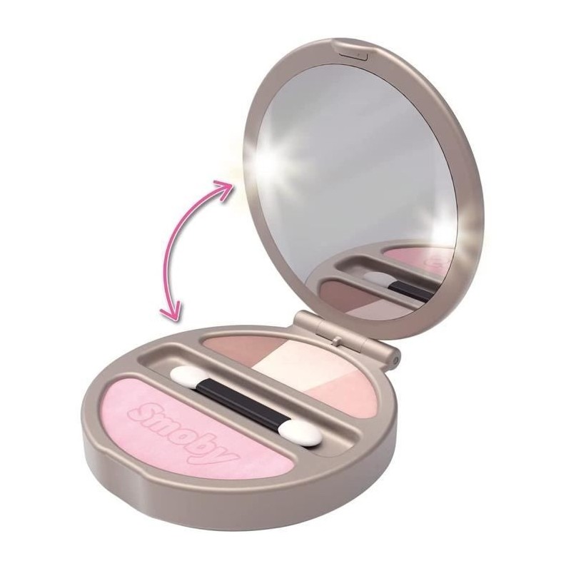 Smoby - My Beauty Powder Compact - Poudrier Factice Lumineux - Miroir - 320151