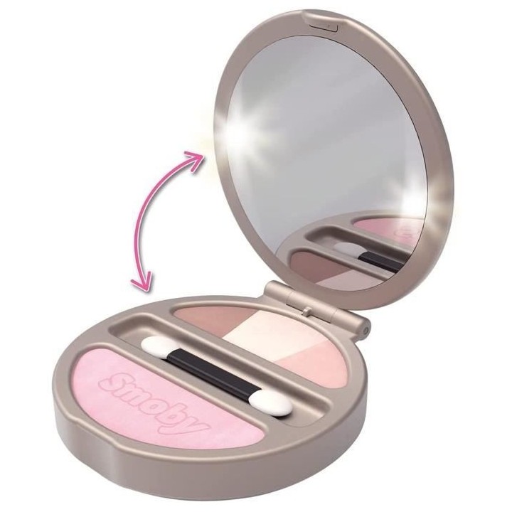 Smoby - My Beauty Powder Compact - Poudrier Factice Lumineux - Miroir