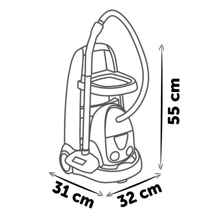 Smoby - Chariot de ménage + aspirateur électronique avec bruit d'asp