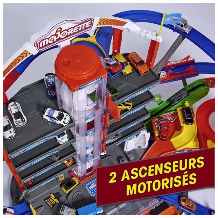 MAJORETTE - Super City Garage + 6 voitures + 1 train - 128 x 78cm