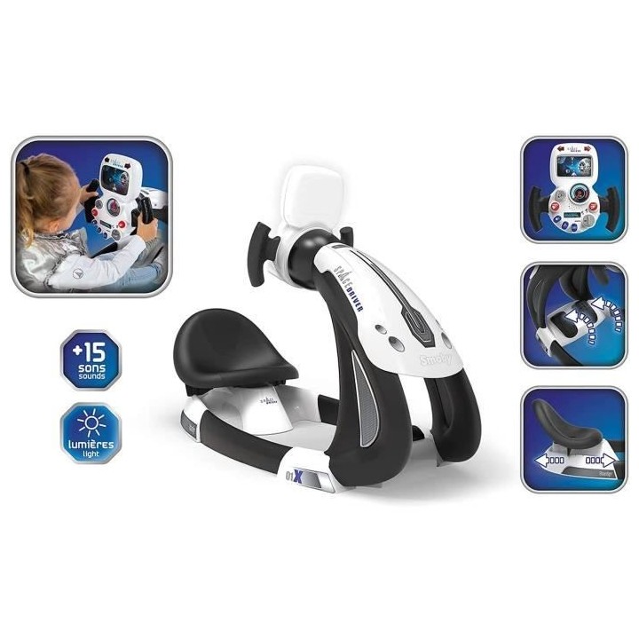 Smoby - V8 Driver Space - Simulateur de Conduite pour Enfant - Navette