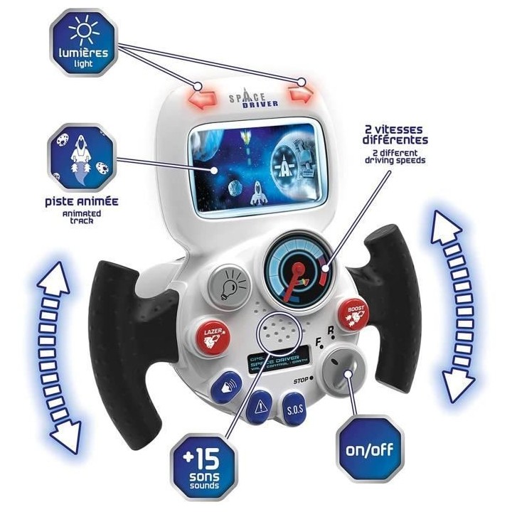 Smoby - V8 Driver Space - Simulateur de Conduite pour Enfant - Navette