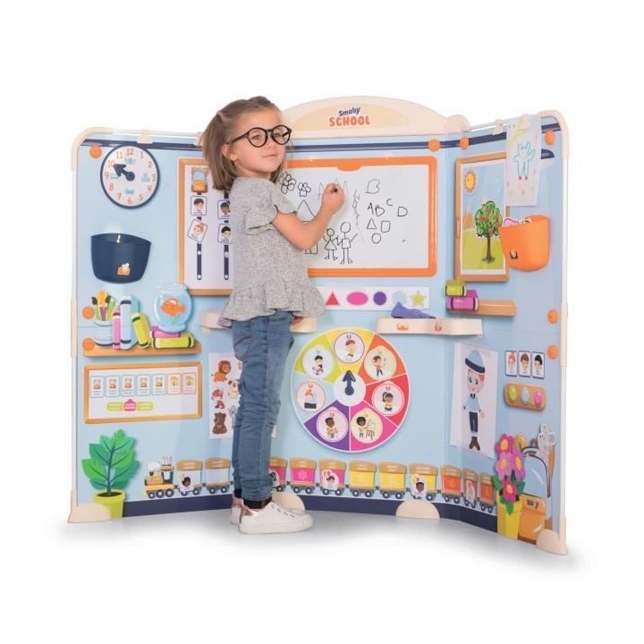Smoby School - Salle de classe Smoby -Triptyque avec tubes en métal e