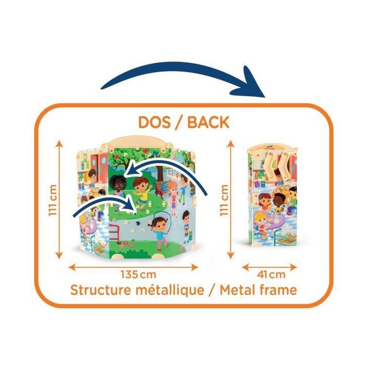 Smoby School - Salle de classe Smoby -Triptyque avec tubes en métal e