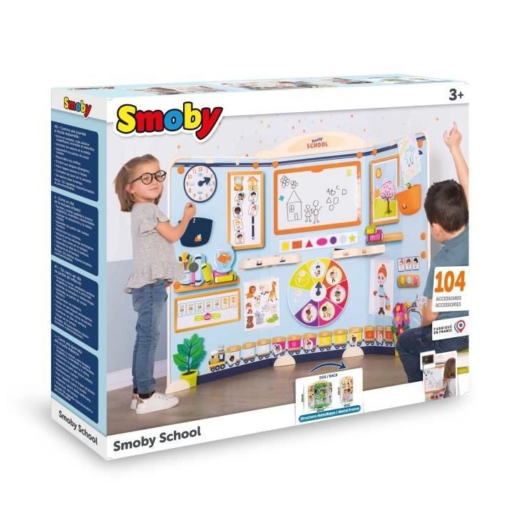 Smoby School - Salle de classe Smoby -Triptyque avec tubes en métal e