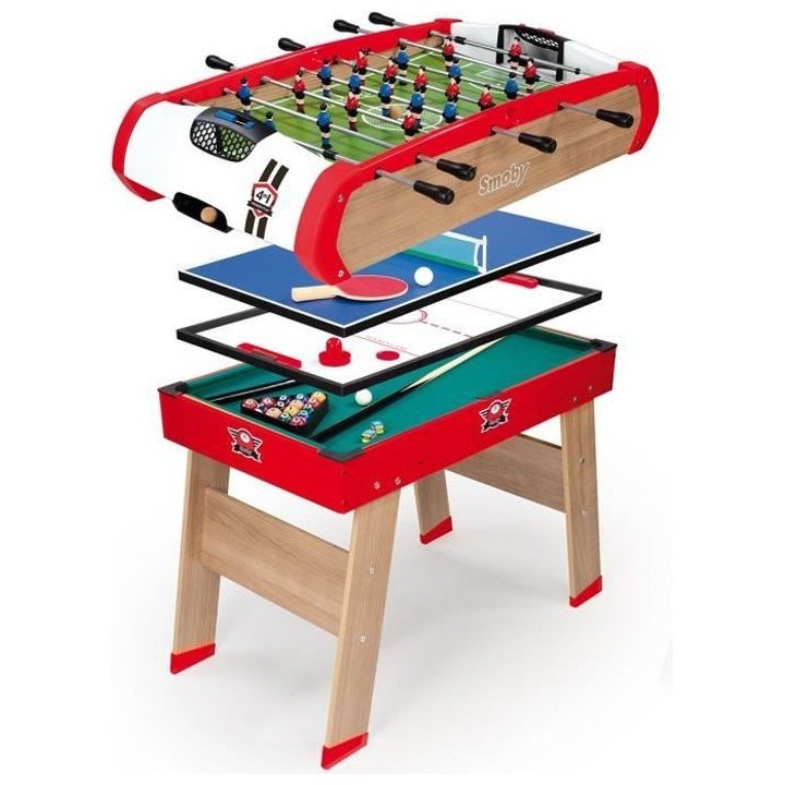 SMOBY - Powerplay: Billard + Babyfoot + Palais + Ping Pong pour enfant