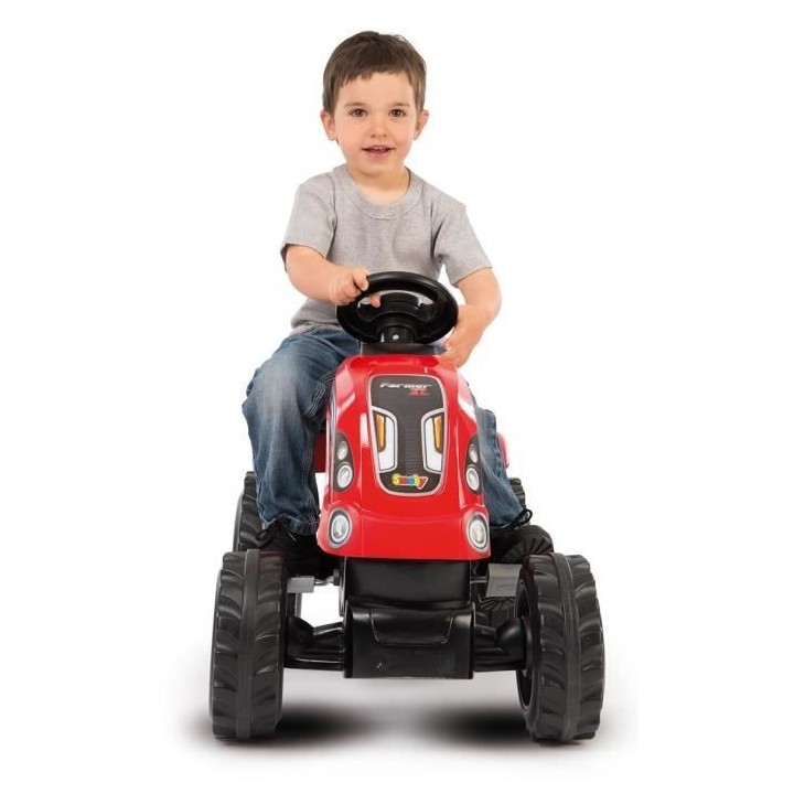 SMOBY Tracteur a pédales Farmer XL Rouge + Remorque