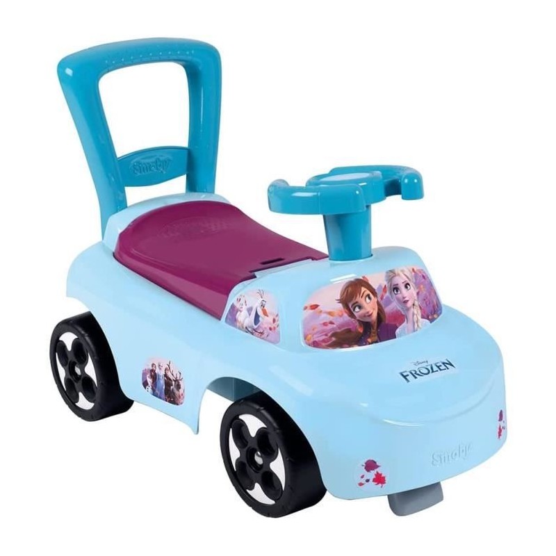 Smoby - La Reine des Neiges - Porteur Auto - Fonction Trotteur - Volant Directionnel - Pour Enfant Des 10 Mois - Coffre a Jouets