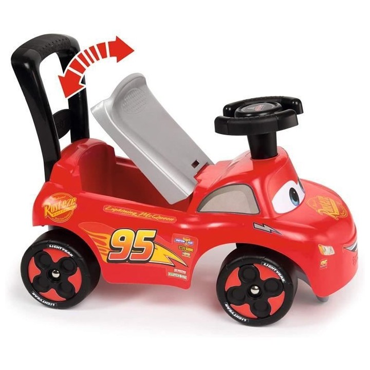 Smoby - Cars - Porteur Auto - Fonction Trotteur - Volant Directionnel