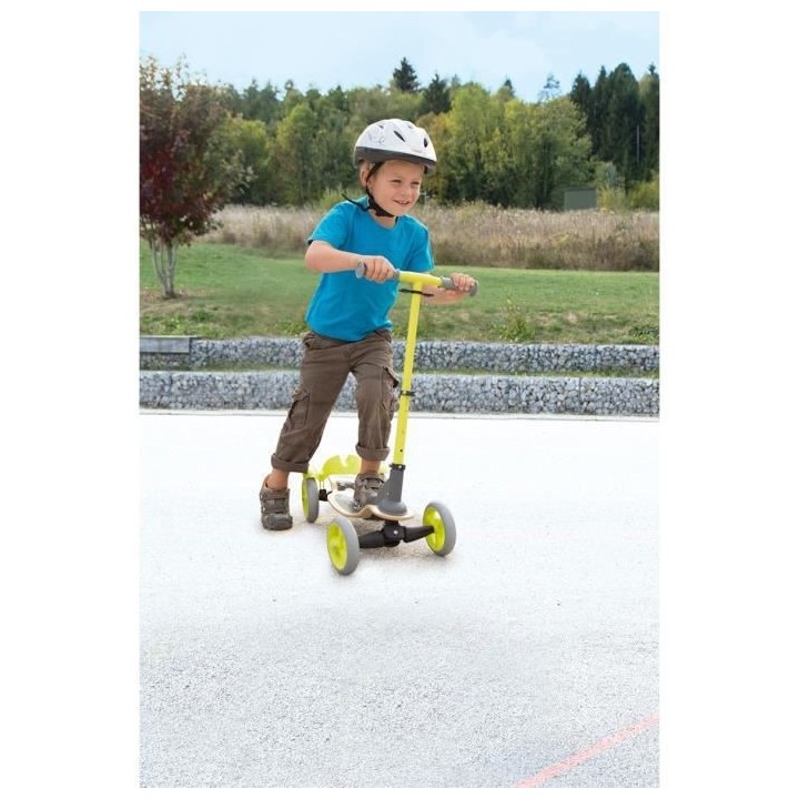 SMOBY Patinette Bois 4 Roues - Guidon Ajustable - Pliable