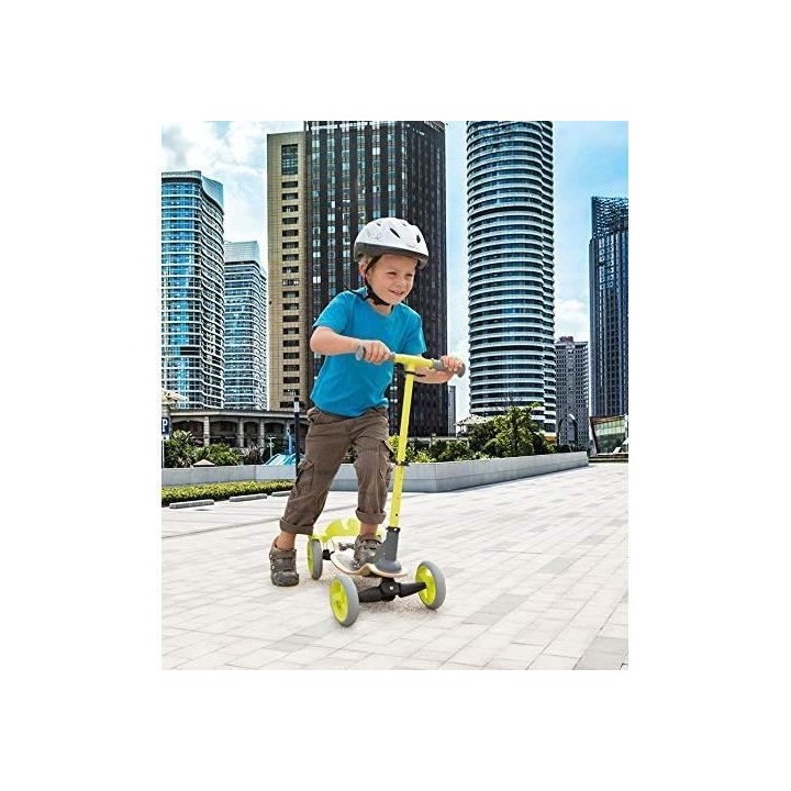 SMOBY Patinette Bois 4 Roues - Guidon Ajustable - Pliable