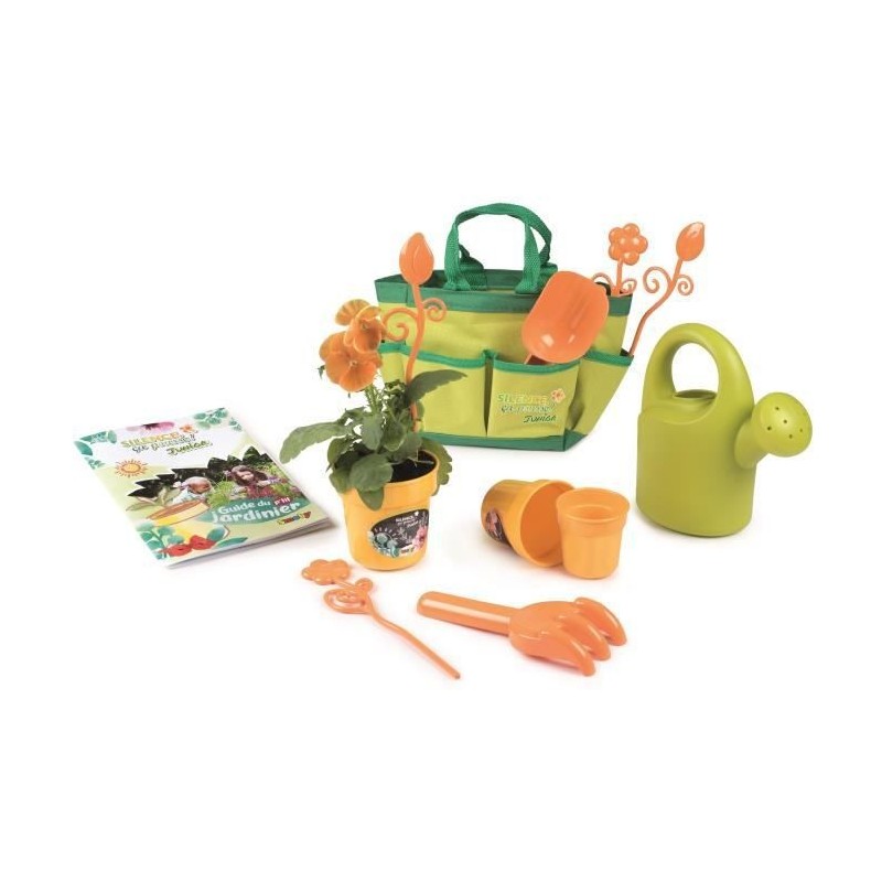 Smoby - Silence ça Pousse - Sac de Jardinage en Tissu - Accessoires de Jardin + Livret Explicatif Inclus - Des 5 Ans - 870303