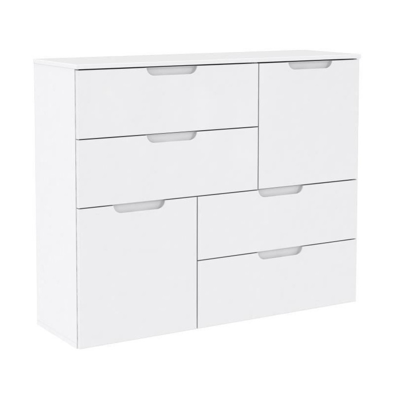 SIENNA Buffet style contemporain blanc brillant - L 115 cm