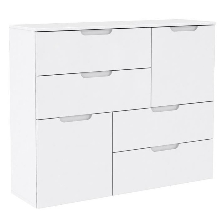 SIENNA Buffet style contemporain blanc brillant - L 115 cm