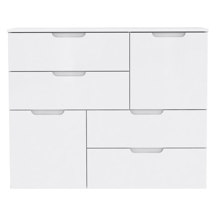 SIENNA Buffet style contemporain blanc brillant - L 115 cm