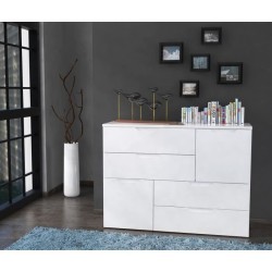 SIENNA Buffet style contemporain blanc brillant - L 115 cm