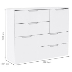 SIENNA Buffet style contemporain blanc brillant - L 115 cm