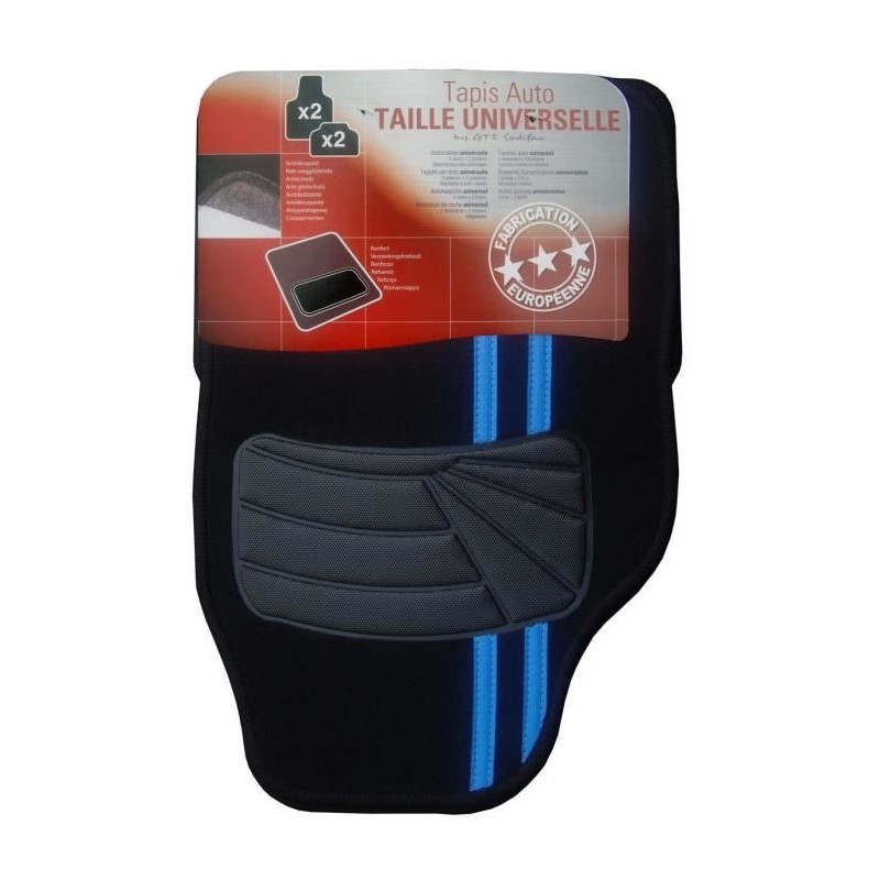 SODIFAC Jeu de 4 Tapis Auto Delhi Bleu