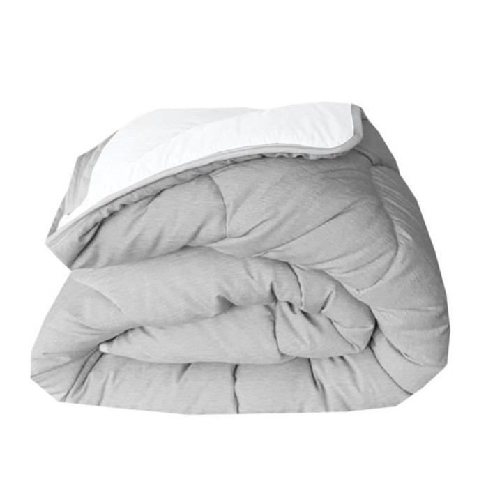 ABEIL Couette tempérée BICOLORE 200x200cm - Blanc & Gris chiné