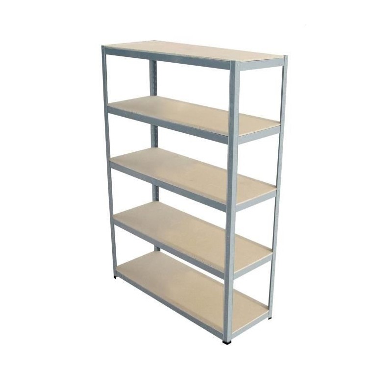 SODIAC Etagere-Rayonnage charge lourde 5 tablettes -175 Kg par plateau - 180 x 120 x 45 cm