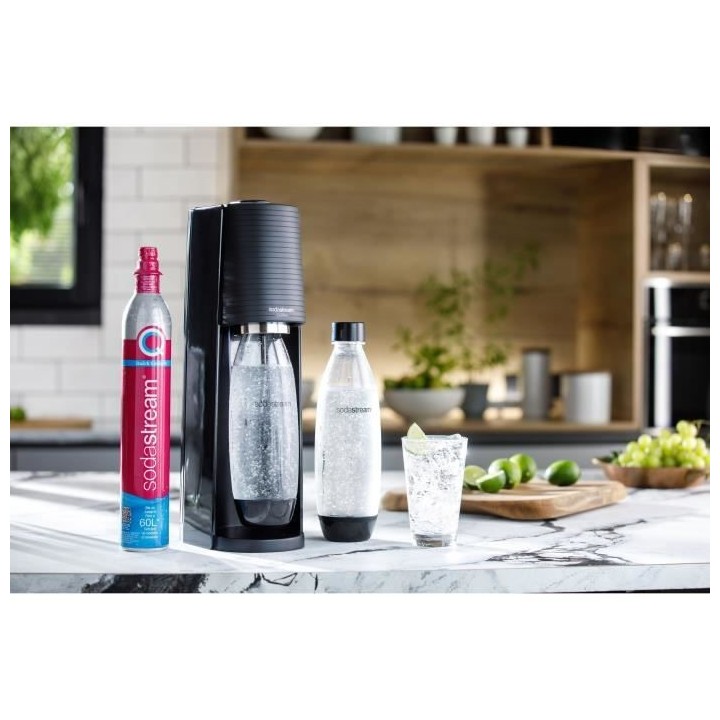 SODASTREAM TERRANLV - Machine TERRA Noire Pack 2 bouteilles LV + 1 cyl