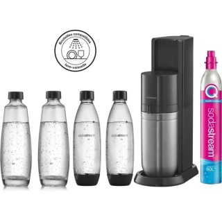 SODASTREAM DUONCB - Machine DUO Noire Pack 4 bouteilles (2 carafes DUO