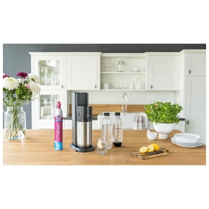 SODASTREAM DUONCB - Machine DUO Noire Pack 4 bouteilles (2 carafes DUO