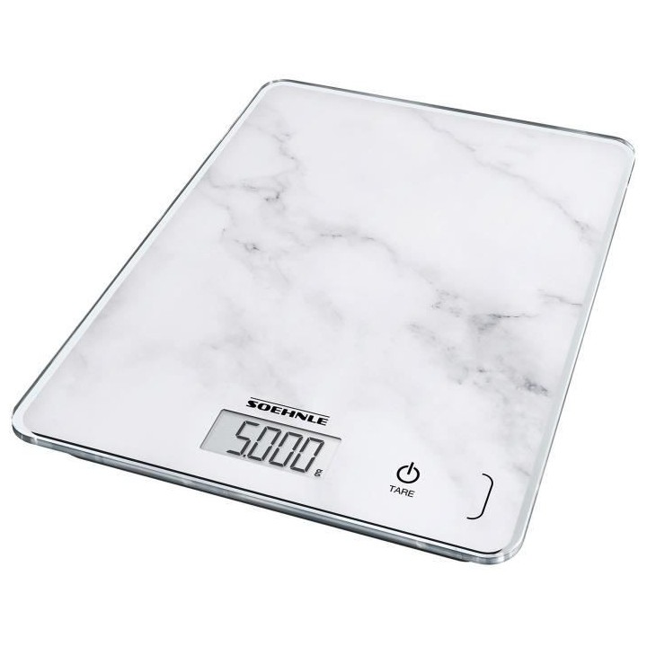 SoeHNLE Compact Balance électronique - 5 kg - Blanc effet marbre