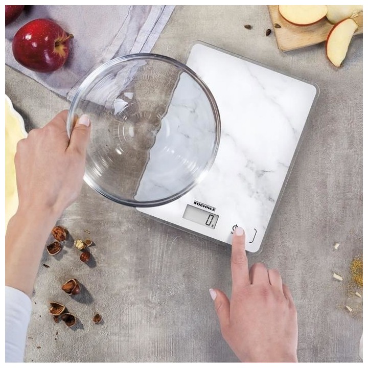 SoeHNLE Compact Balance électronique - 5 kg - Blanc effet marbre