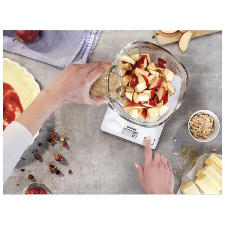 SoeHNLE Compact Balance électronique - 5 kg - Blanc effet marbre