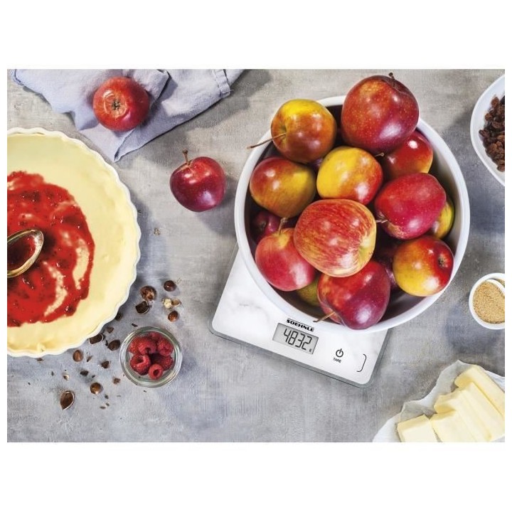 SoeHNLE Compact Balance électronique - 5 kg - Blanc effet marbre