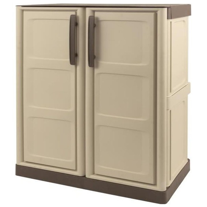 TOOD Armoire de rangement basse en résine 1 tablette