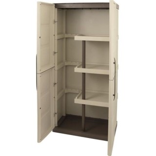 TOOD Armoire de rangement haute en résine 3 tablettes avec porte bala